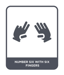 Obraz premium number six with six fingers icon vector