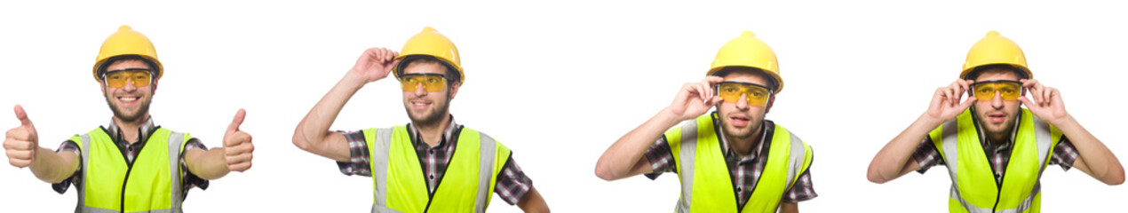 Industrial worker isolated on white 