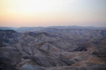sunset evening in Mitzpe Yeriho, Westbank Israel, Jericho,