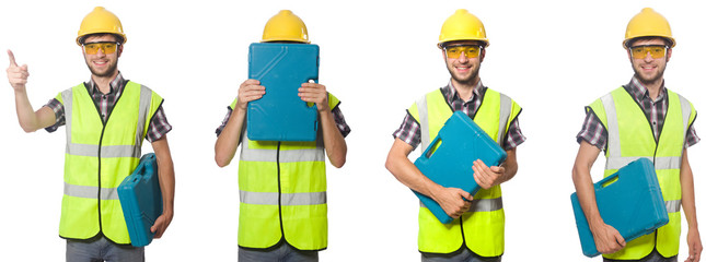 Industrial worker isolated on white 