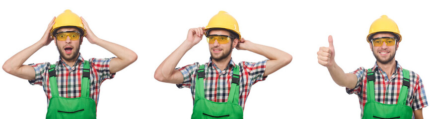 Industrial worker isolated on white 