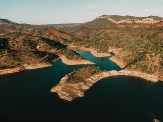 Fototapeta premium Pantano de Siurana desde el aire 