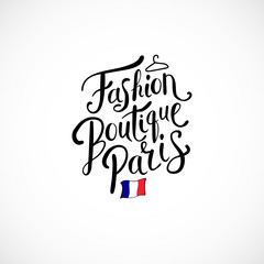 Fashion Boutique Paris Concept on White Background