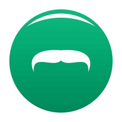 Villainous mustache icon. Simple illustration of villainous mustache vector icon for any design green