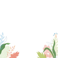 Vector floral card with sloth