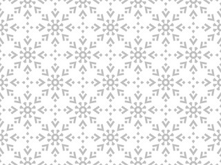 Abstract geometric pattern with lines, snowflakes. A seamless vector background. White and grey texture. Graphic modern pattern