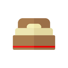 Bed for one person. Single hotel room icon. Hotel. Vector illustration. EPS 10.