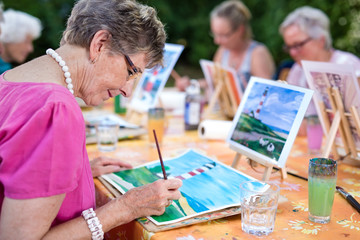 Art therapy for senior ladies.