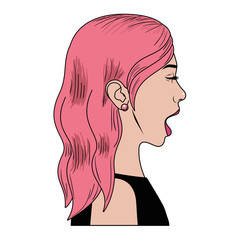 woman with surprise face avatar character