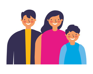 Fototapeta premium parents and son family portrait