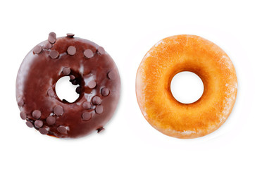 Donuts on a white background