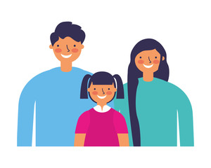 father mother and daughter portrait