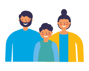 Obraz premium parents and son family portrait
