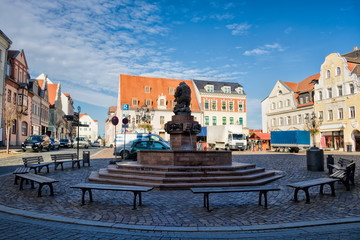 Wurzen, Altstadt mit Ringelnatzbrunnen