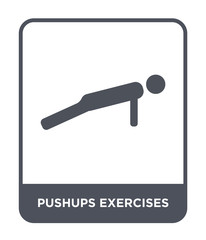 pushups exercises icon vector