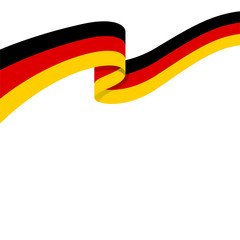 3d illustration of wavy ribbon with German national flag colors for your graphic and web design