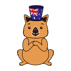 wombat with hat australian celebration