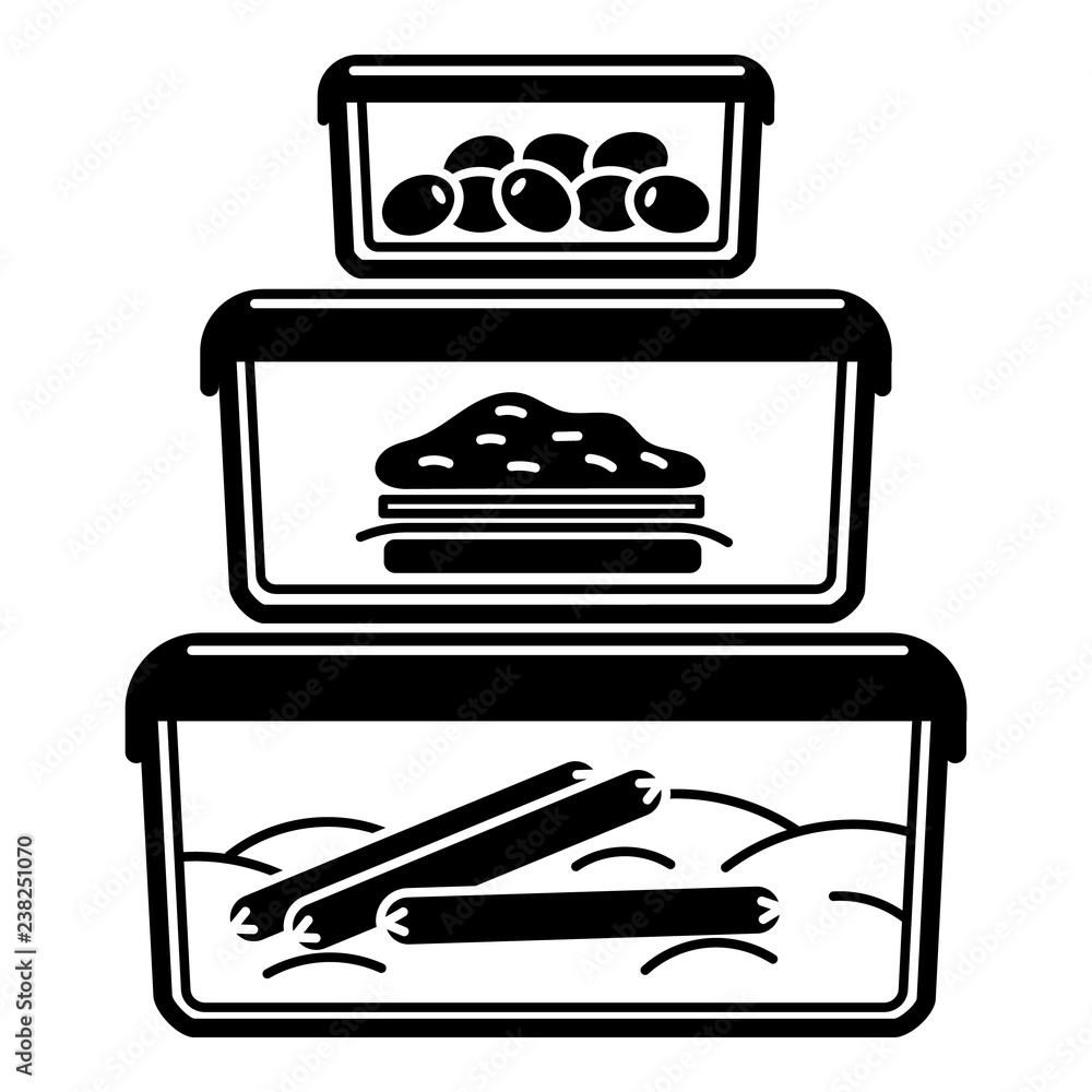 Poster stack of lunch box icon. simple illustration of stack of lunch box vector icon for web design isolat