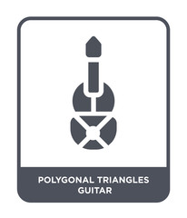 polygonal triangles guitar icon vector