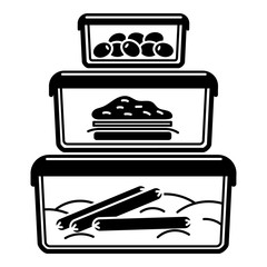 Stack of lunch box icon. Simple illustration of stack of lunch box vector icon for web design isolated on white background