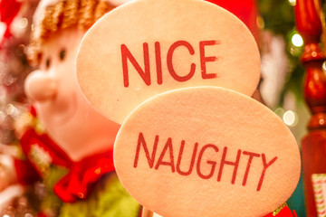 Nice and Naughty Sign at Christmas