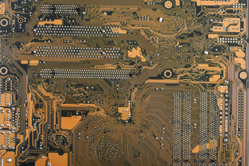 Abstract close-up Tech science background. Circuit board, electronics