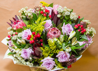 bright bouquet of flowers