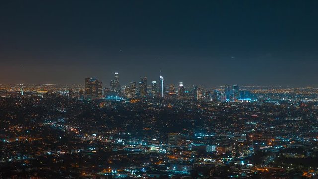 Los Angeles downtown timelapse at night