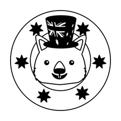 wombat hat australian flag emblem