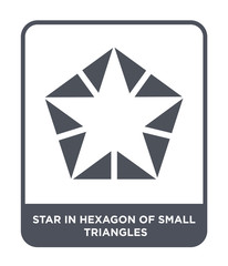 star in hexagon of small triangles icon vector