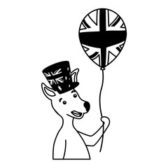 kangaroo with hat and balloon australian celebration