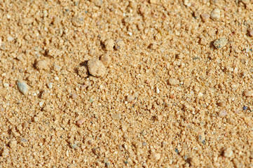 The texture of yellow coarse sand in a career