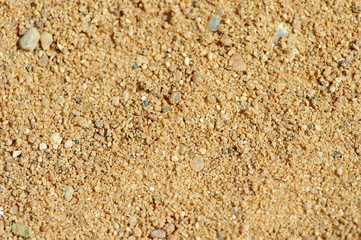 The texture of yellow coarse sand in a career