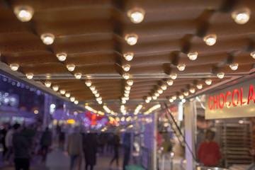 Christmas market stand lights