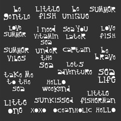 Big kids collection of fun summer lettering phrases cut out of paper. Vector illustration