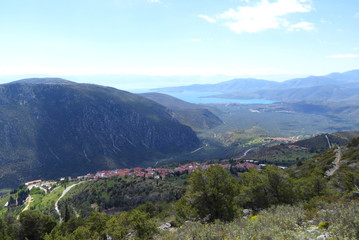 Fototapeta na wymiar View of modern Delphi, Greece