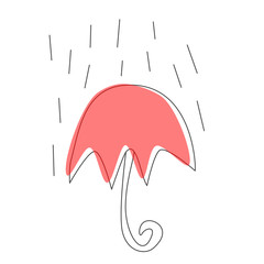 Red umbrella line art symbol