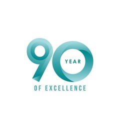 90 Year of Excellence Vector Template Design Illustration