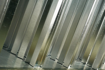 Hot dip galvanizing of metal constructions in bath with hot zinc, close-up