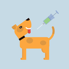 Vaccination dog illustration