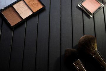 Makeup brush . Face powder bronzer and cosmetic blush brush