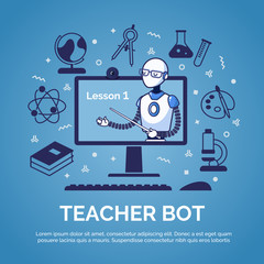 Artificial Intelligence. Teacher bot concept
