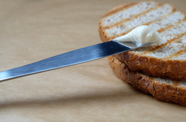 Sliced Toast Bread isolated, top view