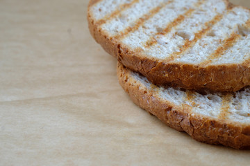 Sliced Toast Bread isolated, top view