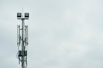 Fototapeta premium Pole of Wireless Receiver and Transmitter with Lighting.