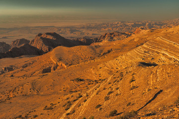 Obraz premium Al Hazim Mountains. A typical Jordanian landscape.