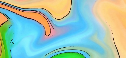 Abstract marble psychedelic background. Elegant, bright and fresh conceptual texture. Liquid in water swirl pattern. Oil backdrop in warm colors. Graphic painting beautiful design template. Watercolor