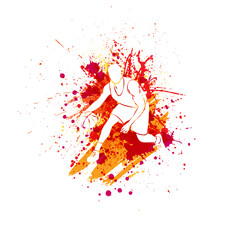 Naklejka premium Basketball player blots