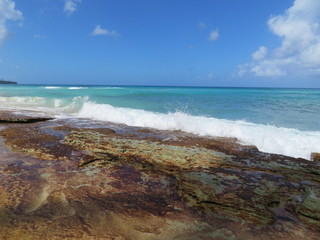 Fototapeta na wymiar wunderschöner, traumhafter Strand im norden der Dominikanischen Republik