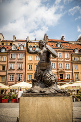 Mermaid of Warsaw at the Old Town Market Square, Poland © alefbet26